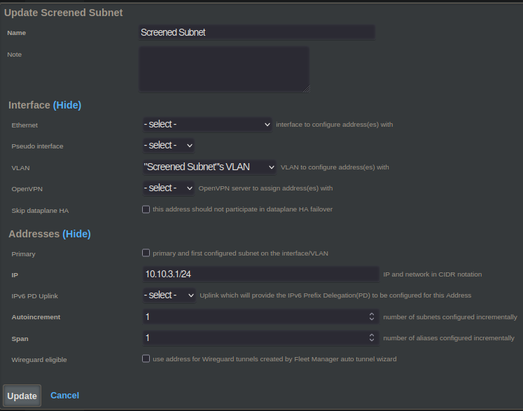 screened subnet address